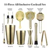 Verres à vin Cocktail Shaker Bar Set 2 Lestés Boston Shakers Passoire Jigger Muddler et Cuillère Ice Tong Bouteille Verseur 230719