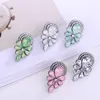 Stud Oorbellen LUBOV Mooie Acryl Crystal Flower Stone Piercing Vrouwen Strass Mode-sieraden Voor Christmas Party Gift