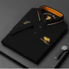 Mens Polos högkvalitativ bomullsbroderad poloskjorta Summer Highend Business Casual Lapel Kort ärm Tshirt 2023