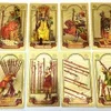 Utomhusspel Aktiviteter Högkvalitativ plast Tarot Guldfolie Ryska engelska Spådomskort Deck Witch Board Game L751 230718