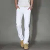 Vita jeans män bomull cowboy byxor män mode affärer fritid smal elastisk rengöring jeans 28-402796