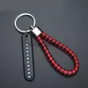 Bilnyckel Antilost Car Keychain Telefonnummer Kort Keyring Leather Bradied Rope Auto Vehicle Key Chain Holder Accessories Present till make X0718 X0721 X0721