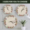 Wall Clocks Autumn Mushrooms Plants Leaves Clock Large Modern Kitchen Dinning Round Bedroom Silent Hanging Watch