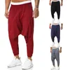 Pantalons pour hommes pantalons croisés en lin sac dos solide pantalon noir hiphop jogger vêtements de rue jambe large 230718