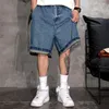 Jeans pour hommes été japonais Streetwear à la mode Jorts hommes vêtements Harajuku décontracté Denim Cargo Shorts mode coréenne Vintage bleu mâle