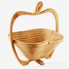 Plates AGMSYEU Creative Bamboo Foldable Fruit Plate Thicken Home B&B El Decoration Apple Dried Nan