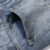 Jeans da uomo azzurri vintage per uomo e donna Pantaloni di mucca traforati larghi e dritti di alta qualità