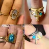 Band Rings Stainless Steel Rings Open Rings For Women Rings Wide Ring Colorful Geometry Chain Female Rings Jewelry Party Gift Wholesale J230719