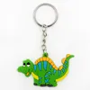 Dessin animé dinosaure porte-clés PVC caoutchouc pendentif mignon 12 dinosaures forme porte-clés porte-breloque mignon bibelot mode sac pendentif cadeaux