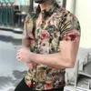 Mens Casual Shirts Hawaiian Trend 3D Printing Beach Vacation Leisure Kort ärm stor toppskjorta 230718