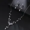 Halskette Ohrringe Set SUGO Fashion Branch Design Glänzende weiße Zirkonia Halsketten Sets Für Trend Frauen Private Party Schmuck Zubehör