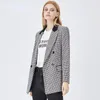 Costumes pour femmes Costume à carreaux rétro Blazers Femmes Automne Manteau sur mesure Laine Mode Slim Manteaux Casual Business Blazer Vestes Bureau Dames Tops