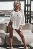 Women's Swimwear Crochet Loose Bikini Cover-ups 2023 Long Sleeve Summer Women Clothes Beach Wear Swim Suit Cover Up