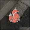 Broches Broches Or Argent Renard Rouge Dans L'herbe Broche Veste En Jean Boucle Ardillon Chemise Badge Animal De Bande Dessinée Bijoux Cadeau Pour Enfants Amis Dh1Nj