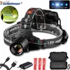 Headlamps Brightest USB Rechargeab XHP50 headlamp Headlight high powerful xhp70 head lamp torch ZOOM Head light Use 3*18650 batteries HKD230719