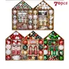 Decoración de fiesta, 70 Uds., conjunto de adornos navideños, bolas colgantes de árbol, colgantes de adorno, decoración de Navidad para regalo de Año Noel