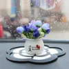 Interiördekorationer Auto Ornament Creative Car Potted Plant Flowers Dashboard Dekorationer Vackra blommor Auto Interiör Dekor Biltillbehör X0718