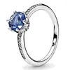 Cluster-Ringe Original Moments Clear Sparkling Crown Solitaire Ring für Frauen 925 Sterling Silber Hochzeitsgeschenk Modeschmuck