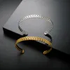 Bangle Classic rostfritt stål Öppet manschettarmband Justerbar kulkedja Metallvete öron Kvattentät smyckespresent 230719