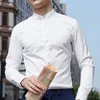 Chemises décontractées pour hommes Style britannique chemise à manches longues hommes vêtements mode 2023 printemps affaires vêtements de cérémonie Homme Slim Fit Camisa hauts A03 230718
