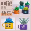 Blocs Mini Blocs de Construction Tasse En Pot Modèle De Fleur Succulente Briques Assemblées DIY Plante Cactus En Pot Décoration Jouet Pour Enfants Cadeau R230718