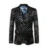 2019 Mass Men Pattern Dance Blazer Coats Slim Fit Business Business Wedding Stage Kuitu