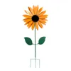 Garden Decorations 75x20cm Sunflower Windmill Metal Rotating Sunflower Wind Spinner With Stake Standing Lawn Flower Pinwheel Outdoor Garden Decor 230718