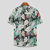 Camicie casual da uomo INCERUN Camicia hawaiana da uomo Stampa estiva Risvolto Manica corta Abbigliamento da vacanza Streetwear 2023 Traspirante