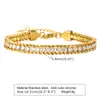 Bracelet Tennis Bracelet Acier Inoxydable Chaîne Miami Avec Cubic Zirconia Femme Charmes Cadeau 230718