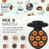 US Plug Mini 700W Donut Maker Machine For Kid-Friendly Breakfast, Snacks, Desserts & More With Non-stick Surface, Makes 7 Doughnuts, Donut Print Pink Blue Red
