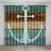 Curtain Home Nautical Anchor Curtains 2 Panel For Sliding Glass Door Bedroom Living Room Shading Thin Blinds Drapes
