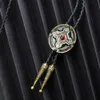 Bolo Ties Classis Cross rame forma ovale Bolo tie per donna donna Handmade Western Art Indian Alloy Cravatta silvr star Pentagram HKD230719