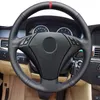 DIY Sew Black Leather Steering Wheel Cover for BMW 5 Series E60 E61 2004 2005 2006 2007 2008 2009 2010 Interior Accessories279j