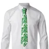 Базу галстуки повседневная стрелка с узкая зеленая монстера оставляет галстук галстук для мужчин.