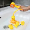 Sand Play Water Fun Electric Duck Pump Spray Baby Shower Head Baby Bath Toy Children Water Game Pirate Ship Toy Faucet Badrum Barn Gift 230719