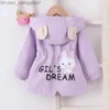 Päls 1-7 år Baby Girl Jacket Spring/Summer Casual Windproof Children's Jacket Cute Rabbit Hooded Baby Jacket Barnkläder Z230719