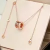 Collana in argento 925 di marca di lusso da donna Designer Classic Rose Gold Silver Black Ceramic Spring Style Collane con ciondolo regalo per catena di amici