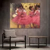 Arte figurativa as dançarinas cor-de-rosa antes do balé Edgar Degas Pinturas artesanais Obras de arte românticas Decoração de parede para sala de estar