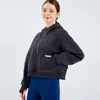 Vêtements de yoga à capuche pour femmes adaptés à la gym loisirs quotidiens badminton aérobic designer sweat à capuche demi-zip sports de plein air nouvelle couleur unie automne et hiver 2164