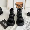 Sandali Apanzu sandalo con doppia fibbia con zeppa Moda Estate Donna Scarpe Open Toe Platform Stivali da spiaggia Nero Bianco 230718