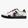 Aangepaste patroon Diy schoenen heren dames rode bloem schedel sport trainers sneakers 36-48