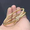 Designer TC Gold High-End Knot Armband 925 Silver 18K Rose Gold Gu Ailing samma stil