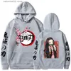 Men's Hoodies Sweatshirts Hot Demon Slayer Kimetsu No Yaiba Hoodie Hip Hop Anime Pullovers Tops Loose Long Sleeves Autumn Man Cloth T230719