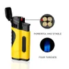 Sigaar Sigaret Tabak Aansteker 4 Torch Jet Flame Navulbare Met Punch Roken Tool Accessoires Draagbare met Geschenkdoos D4TP