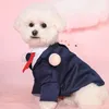 Chien vêtements petits vêtements Portable Pet Costume noeud papillon Costume chemise de mariage formel smoking tenue fête