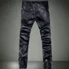 Nya modemän läderbyxor mager motorcykel raka jeans avslappnade byxor storlek 28-36 A10313051