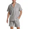 Chándales de hombre Verano Transpirable Dos piezas Volumen Trajes de hombre Trajes Slim Fit Traje Tan Hombres