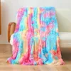 Dekens Inbakeren Gezellig Bont Flanellen Deken Pluizig Shaggy Superzacht Warm Bankgooi Tie-dye Reizen Fleece Dekens Sprei Deken