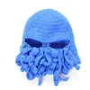 Bonnet / crâne casquettes 2020 nouveauté drôle fête poulpe barbe chapeau unisexe Animal Cthulu crochet tentacule tricot vent masque ski casquette Halloween chapeaux J230719