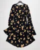Дизайнерское платье ретро -шелковое изготовление бабочки для высокой видимости, тонкое короткое платье с длинными рукавами для женщин